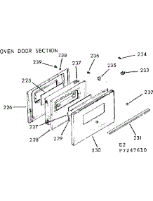 Oven Door Section parts for Kenmore Range 911.7247610 (9117247610, 911 7247610) from AppliancePartsPros.com