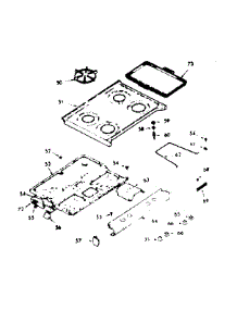 Main Top Section parts for Kenmore Range 103.7187243 (1037187243, 103 7187243) from AppliancePartsPros.com