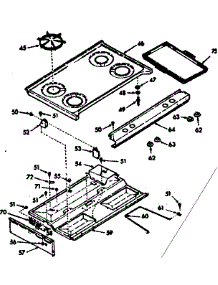 Main Top parts for Kenmore Range 103.7447360 (1037447360, 103 7447360) from AppliancePartsPros.com
