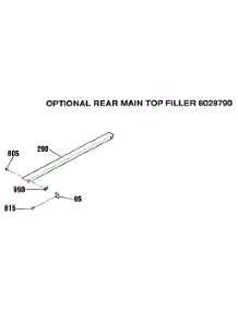 Optional Rear Main Top Filler 8028790 parts for Kenmore Range 911.3652191 (9113652191, 911 3652191) from AppliancePartsPros.com