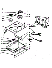Main Top Section parts for Kenmore Range 103.9806700 (1039806700, 103 9806700) from AppliancePartsPros.com