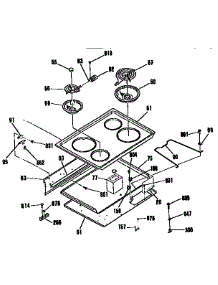 Main Top Section parts for Kenmore Range 911.4553591 (9114553591, 911 4553591) from AppliancePartsPros.com