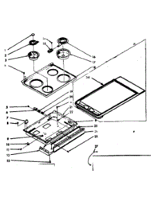 Top Section parts for Kenmore Range 103.9846960 (1039846960, 103 9846960) from AppliancePartsPros.com