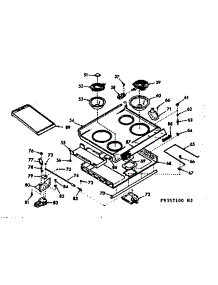 Main Top Section parts for Kenmore Range 103.9357120 (1039357120, 103 9357120) from AppliancePartsPros.com