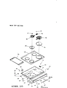 Main Top Section parts for Kenmore Range 103.9767610 (1039767610, 103 9767610) from AppliancePartsPros.com