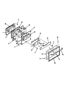 Oven Door Section parts for Kenmore Range 911.3658611 (9113658611, 911 3658611) from AppliancePartsPros.com