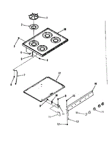 Main Top Section parts for Kenmore Range 911.7278710 (9117278710, 911 7278710) from AppliancePartsPros.com