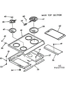 Main Top Section parts for Kenmore Range 103.9337710 (1039337710, 103 9337710) from AppliancePartsPros.com