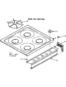 Main Top Section parts for Kenmore Range 119.7038210 (1197038210, 119 7038210) from AppliancePartsPros.com