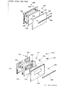 Oven Door Section parts for Kenmore Range 911.9207660 (9119207660, 911 9207660) from AppliancePartsPros.com