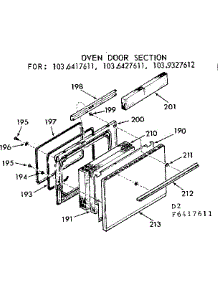 Oven Door Section parts for Kenmore Range 103.9327612 (1039327612, 103 9327612) from AppliancePartsPros.com