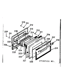 Oven Door Section parts for Kenmore Range 103.7187141 (1037187141, 103 7187141) from AppliancePartsPros.com