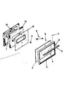 Oven Door Section parts for Kenmore Range 911.6168610 (9116168610, 911 6168610) from AppliancePartsPros.com