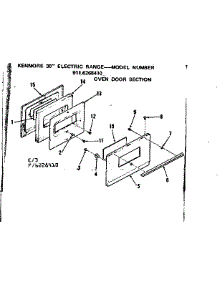 Oven Door Section parts for Kenmore Range 911.6268410 (9116268410, 911 6268410) from AppliancePartsPros.com