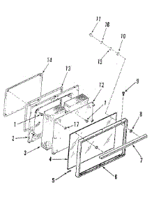 Oven Door Section parts for Kenmore Range 911.6428811 (9116428811, 911 6428811) from AppliancePartsPros.com