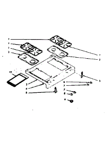 Main Top Section parts for Kenmore Range 103.7177001 (1037177001, 103 7177001) from AppliancePartsPros.com