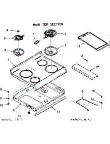 Main Top Section parts for Kenmore Range 103.9867510 (1039867510, 103 9867510) from AppliancePartsPros.com