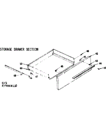 Storage Drawer Section parts for Kenmore Range 119.9068110 (1199068110, 119 9068110) from AppliancePartsPros.com