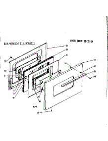 Oven Door Section parts for Kenmore Range 119.9068110 (1199068110, 119 9068110) from AppliancePartsPros.com