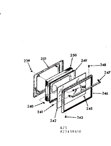 Oven Door Section parts for Kenmore Range 911.7238310 (9117238310, 911 7238310) from AppliancePartsPros.com