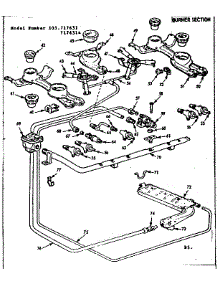 Burner Section parts for Kenmore Range 103.717631 (103717631, 103 717631) from AppliancePartsPros.com
