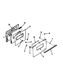 Oven Door Section parts for Kenmore Range 911.6348610 (9116348610, 911 6348610) from AppliancePartsPros.com