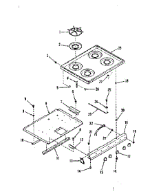 Illustration For Main Top Section parts for Kenmore Range 911.7398612 (9117398612, 911 7398612) from AppliancePartsPros.com