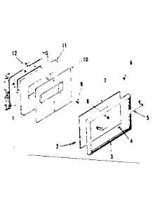 Oven Door Section parts for Kenmore Range 911.7298511 (9117298511, 911 7298511) from AppliancePartsPros.com