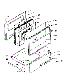 Oven Door And Storage Drawer parts for Kenmore Range 119.9738710 (1199738710, 119 9738710) from AppliancePartsPros.com