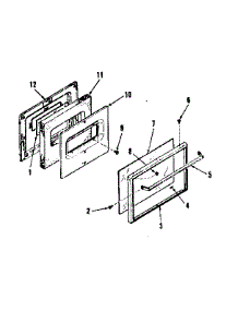 Oven Door Section parts for Kenmore Range 103.7278510 (1037278510, 103 7278510) from AppliancePartsPros.com
