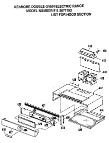 Hood Section parts for Kenmore Range 911.9871193 (9119871193, 911 9871193) from AppliancePartsPros.com