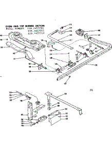 Oven And Top Burner Section parts for Kenmore Range 119.7457710 (1197457710, 119 7457710) from AppliancePartsPros.com