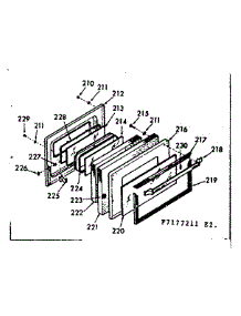 Oven Door Section parts for Kenmore Range 103.7177261 (1037177261, 103 7177261) from AppliancePartsPros.com