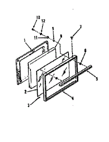 Oven Door Section parts for Kenmore Range 911.7158710 (9117158710, 911 7158710) from AppliancePartsPros.com