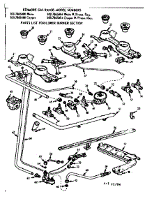 Lower Burner Section parts for Kenmore Range 103.7865004 (1037865004, 103 7865004) from AppliancePartsPros.com