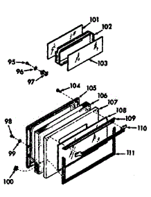 Oven Door Section parts for Kenmore Range 103.7267360 (1037267360, 103 7267360) from AppliancePartsPros.com