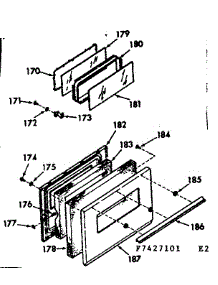 Oven Door Section parts for Kenmore Range 103.7427161 (1037427161, 103 7427161) from AppliancePartsPros.com