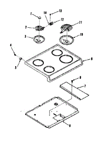 Main Top Section parts for Kenmore Range 103.6408412 (1036408412, 103 6408412) from AppliancePartsPros.com