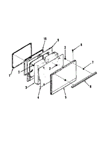 Oven Door Section (Model 911.6408413) parts for Kenmore Range 103.6408412 (1036408412, 103 6408412) from AppliancePartsPros.com