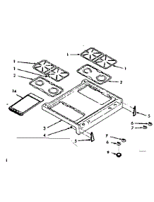 Main Top Section parts for Kenmore Range 103.7357060 (1037357060, 103 7357060) from AppliancePartsPros.com
