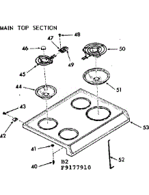 Main Top Section parts for Kenmore Range 911.9177910 (9119177910, 911 9177910) from AppliancePartsPros.com