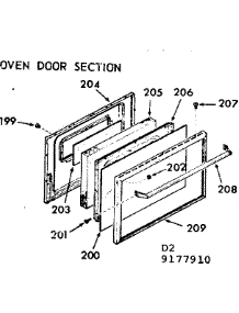Oven Door Section parts for Kenmore Range 911.9177910 (9119177910, 911 9177910) from AppliancePartsPros.com