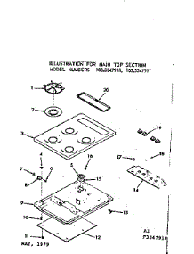 Main Top Section parts for Kenmore Range 103.3347910 (1033347910, 103 3347910) from AppliancePartsPros.com
