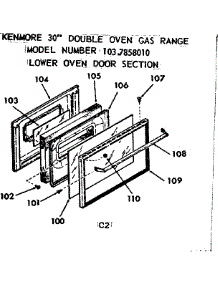 Lower Oven Door parts for Kenmore Range 103.7858010 (1037858010, 103 7858010) from AppliancePartsPros.com