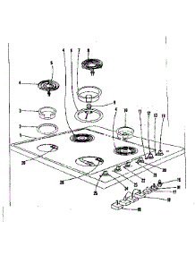 Cook Top Section parts for Kenmore Range 101.9376500 (1019376500, 101 9376500) from AppliancePartsPros.com