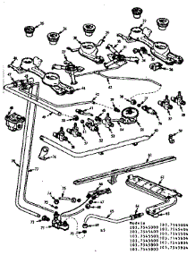 Burner Section parts for Kenmore Range 103.7545800 (1037545800, 103 7545800) from AppliancePartsPros.com