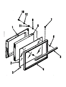 Oven Door Section parts for Kenmore Range 911.7188810 (9117188810, 911 7188810) from AppliancePartsPros.com