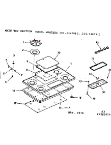 Main Top Section parts for Kenmore Range 103.3367911 (1033367911, 103 3367911) from AppliancePartsPros.com