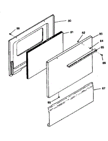 Oven Door And Snap-On Panel parts for Kenmore Range 119.9058710 (1199058710, 119 9058710) from AppliancePartsPros.com