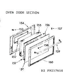 Oven Door Section parts for Kenmore Range 911.9257620 (9119257620, 911 9257620) from AppliancePartsPros.com